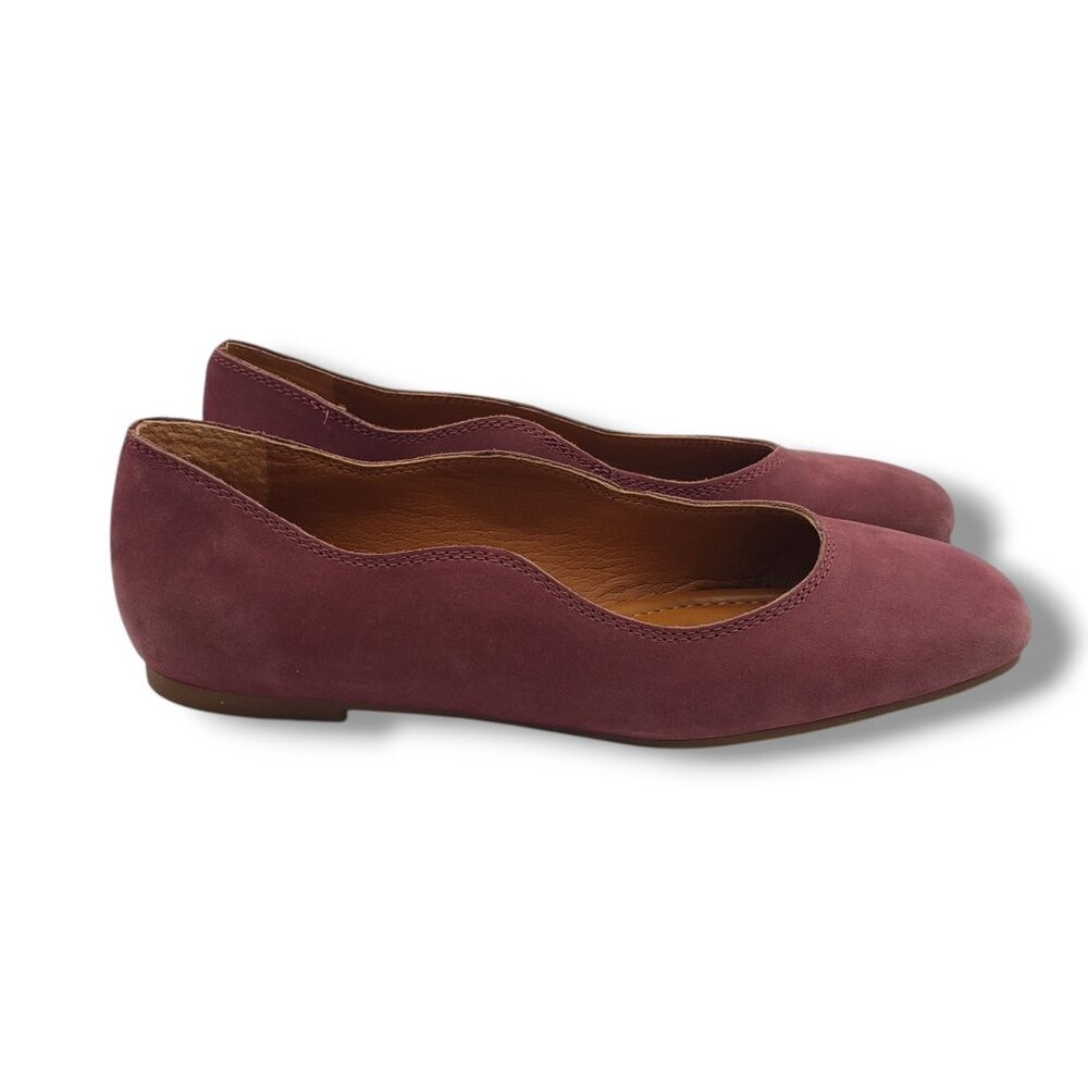 Lucky Brand Dellie Ballet Flat Womens 6.5 Red Suede Slip‎ On